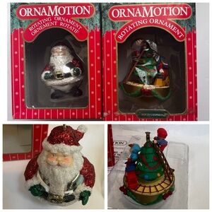 NOMA Ornamotion Vintage 2 Santa's Express Elves Christmas Tree Rotating Ornament